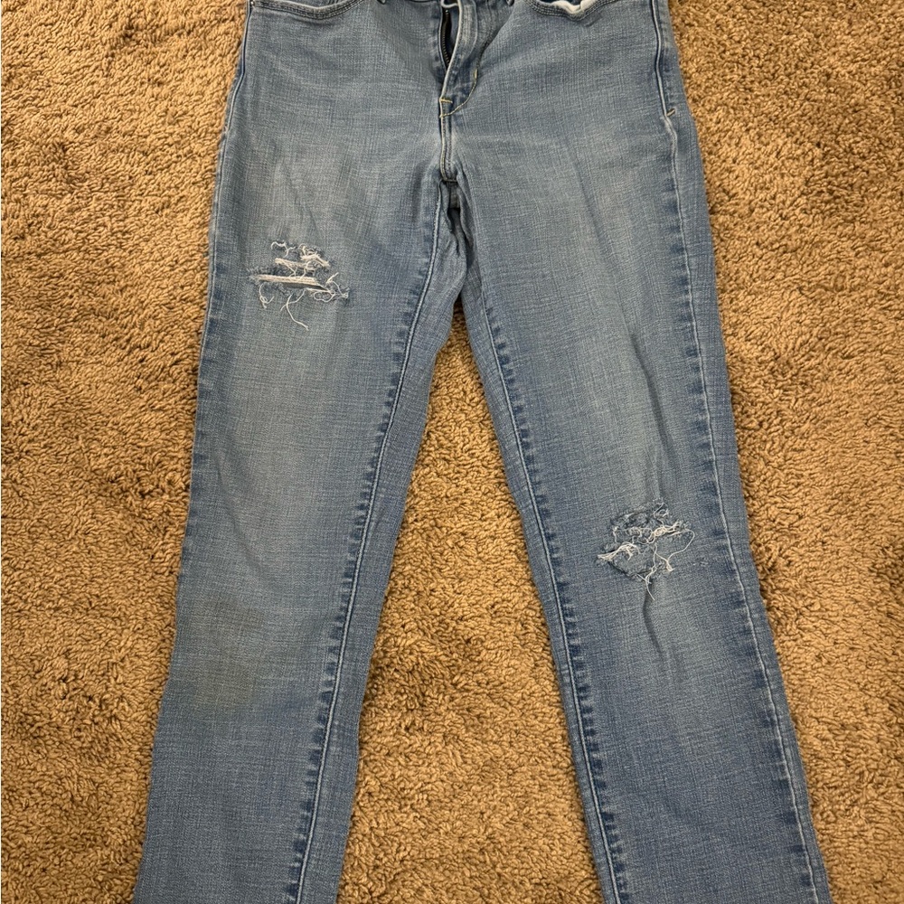 Levi's Light Blue Distressed Ankle Jeans